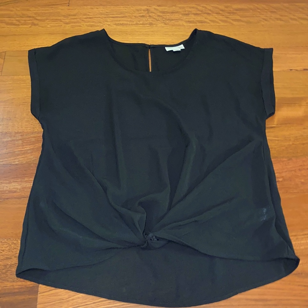 Black Blouse with Tie in Front